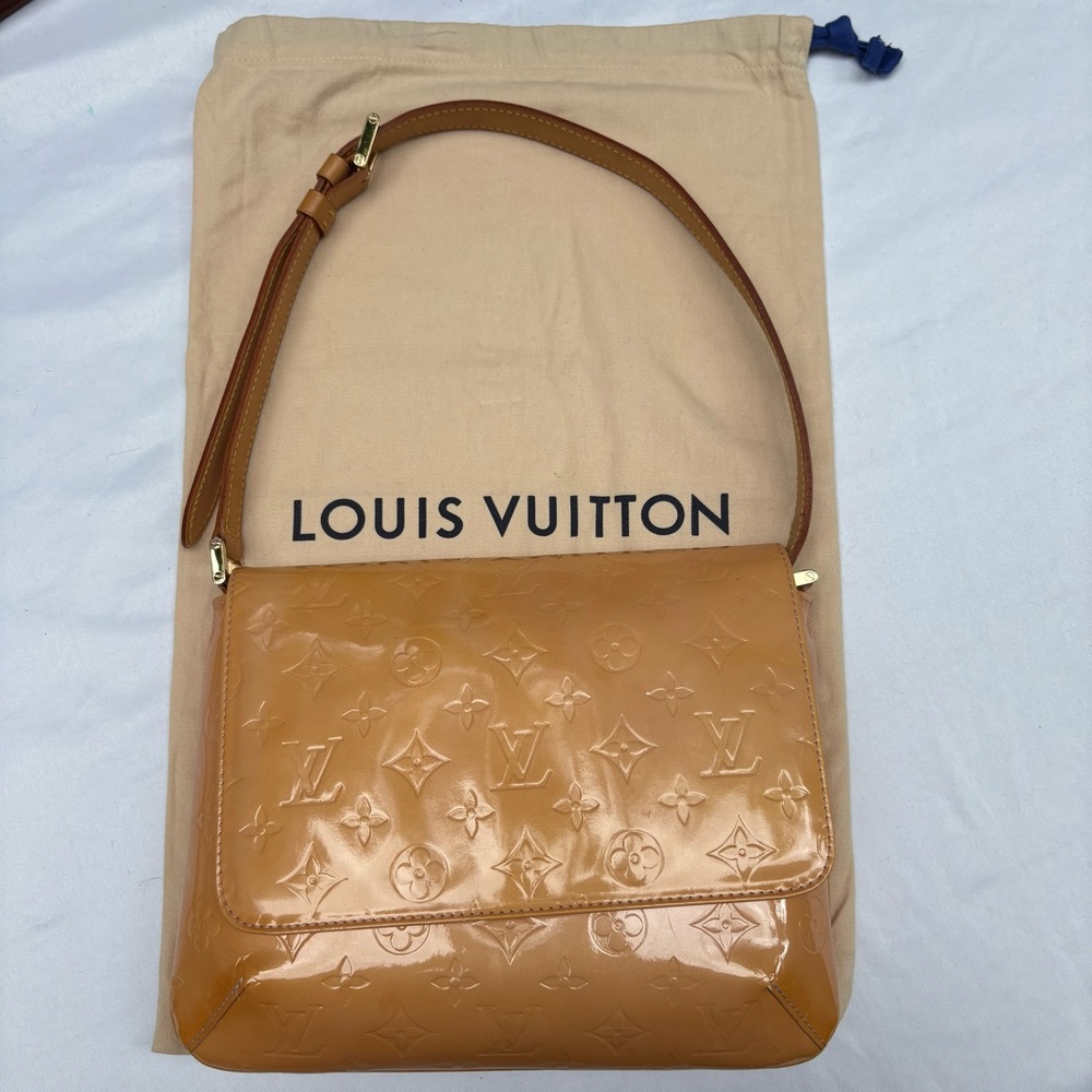 Louis Vuitton Creamsicle & Pink Thompson Street Vernis Leather Monogram Bag EUC - Picture 16 of 17